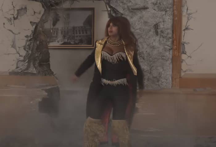 jameela in the destroyed courtroom