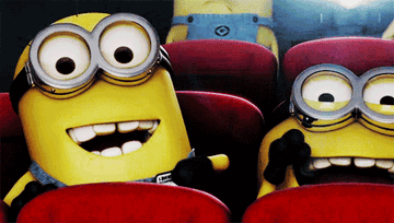 Minions cheering in a movie theater