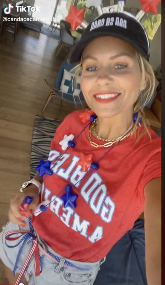 Screenshot of Candace wearing her 4th of July gear