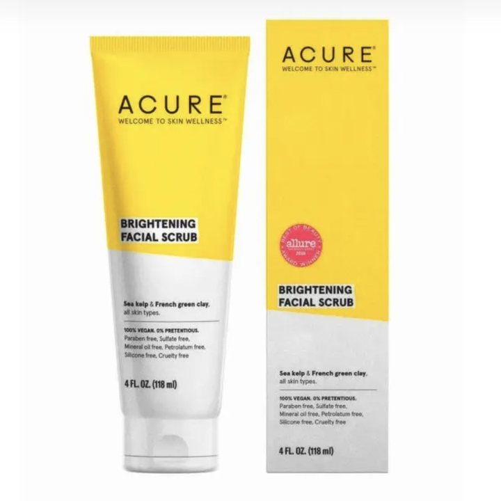 bottle of Acure Brightening Facial Scrub