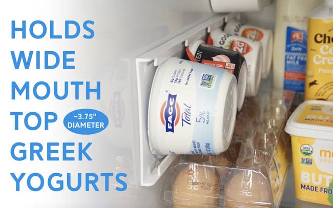 yogurt organizer inside wall of refrigerator