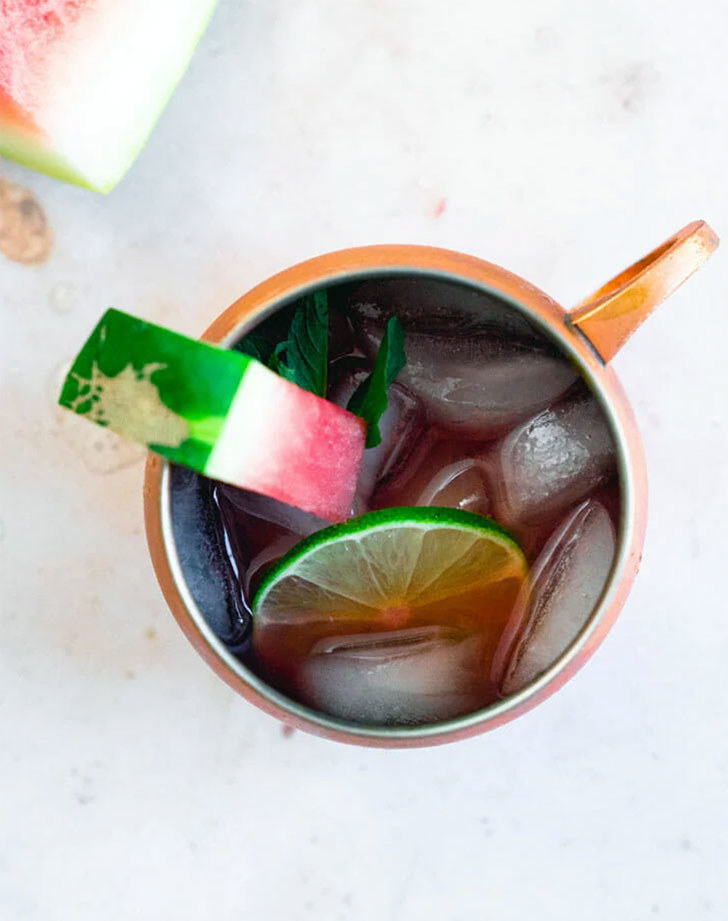 A watermelon Moscow mule