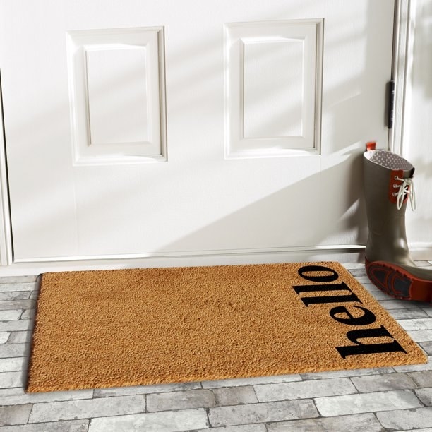 The doormat in the color Natural, Black