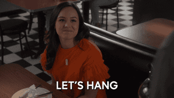 actress saying &quot;let&#x27;s hang&quot; on &quot;the goldbergs&quot;