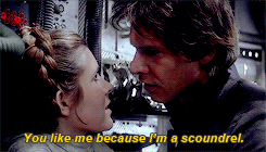 Han Solo flirting with Leia on the Millennium Falcon