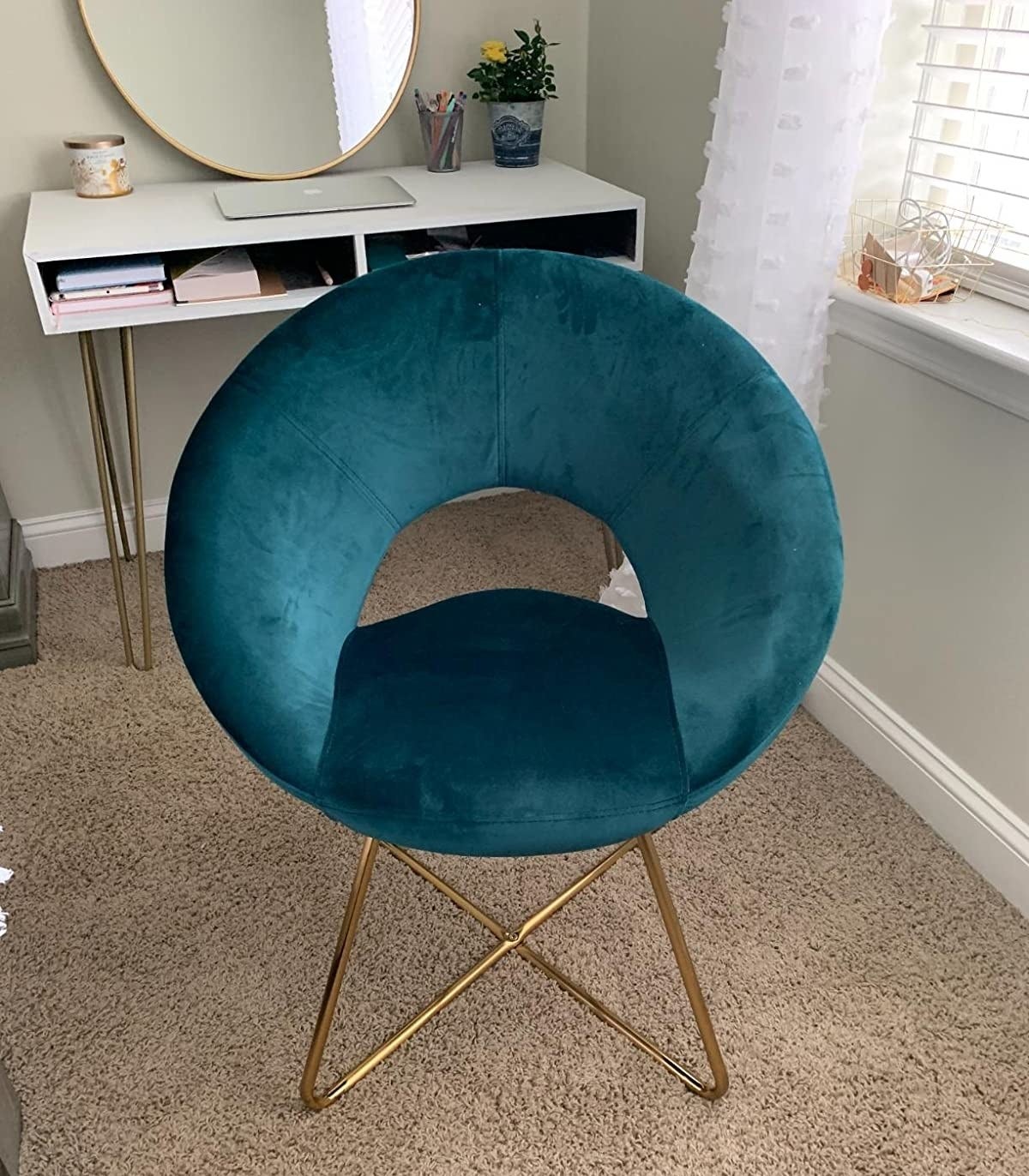 Reviewer image of teal accent chair