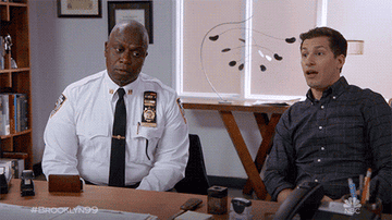 A close up of Captain Holt and Jake Peralta saying &quot;cool&quot; and &quot;no doubt&quot; over and over again