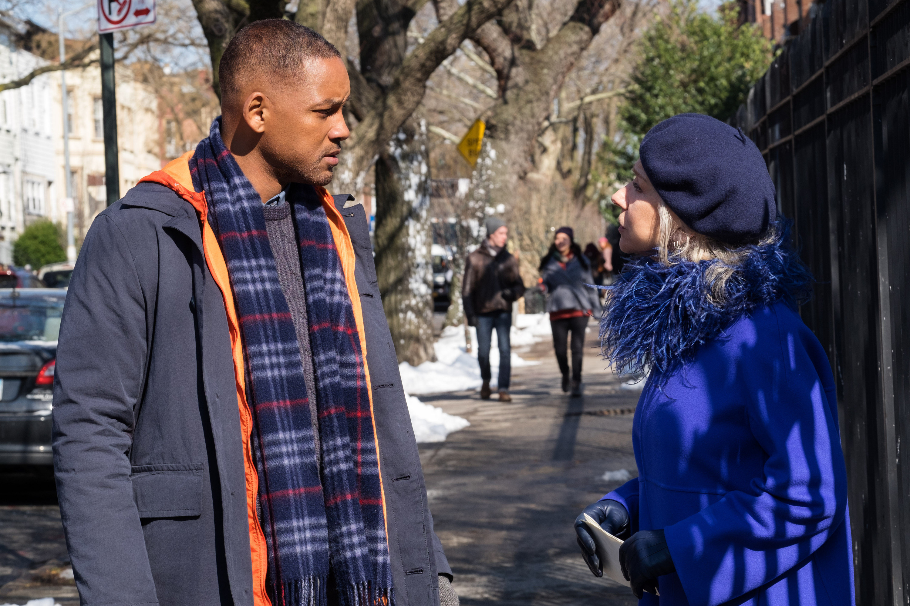 Will Smith and Helen Mirren attempt to spiritually connect in &quot;Collateral Beauty&quot;
