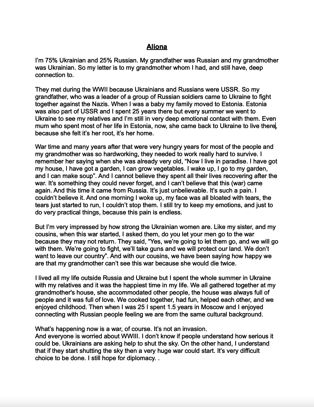 ロシア人と結婚した祖母へ 今起きていることは知らない方がいい ウクライナ侵攻で12人が綴った手紙