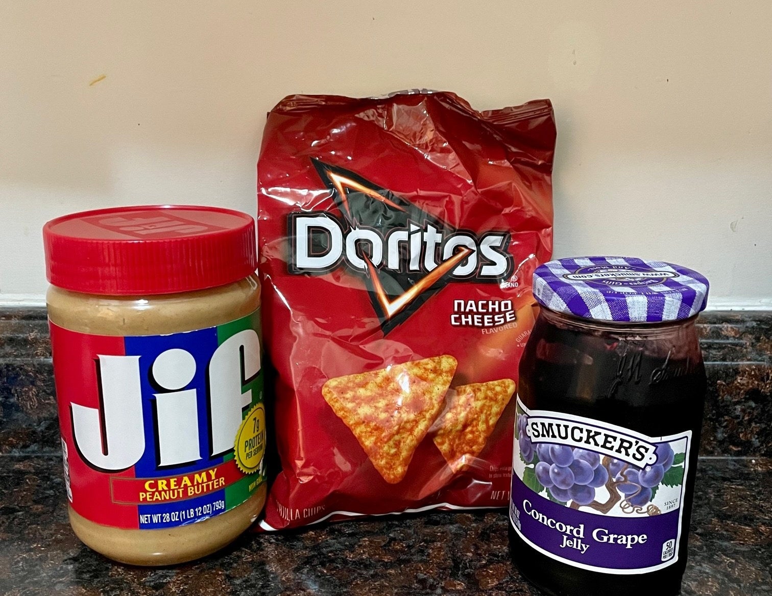 Peanut butter, Doritos, and jelly