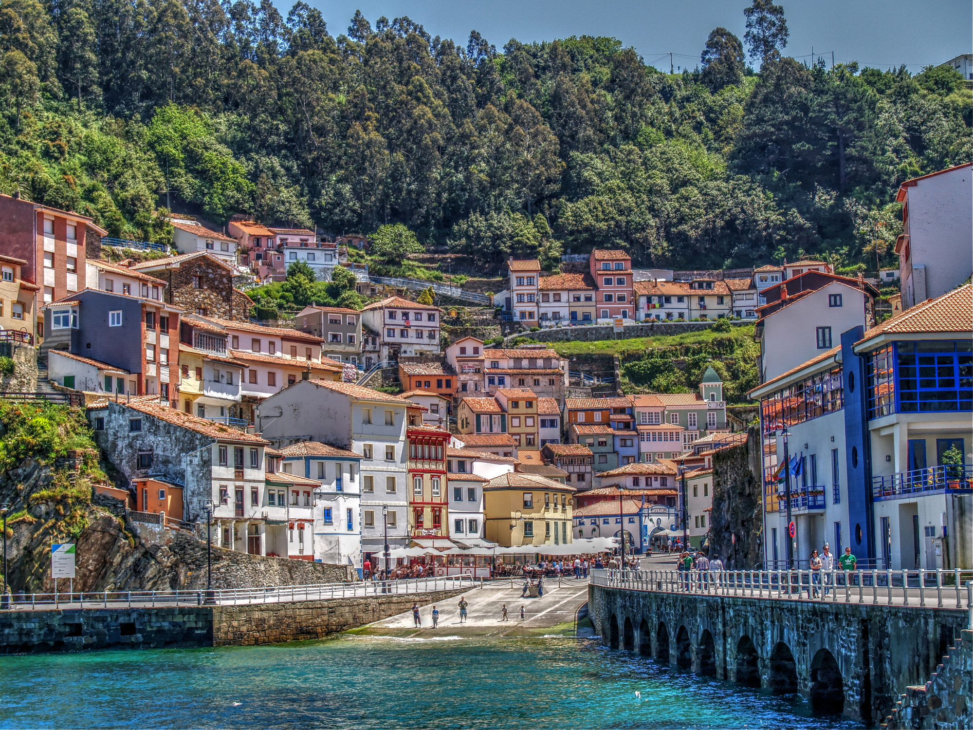 A colorful coastal village in Spain.