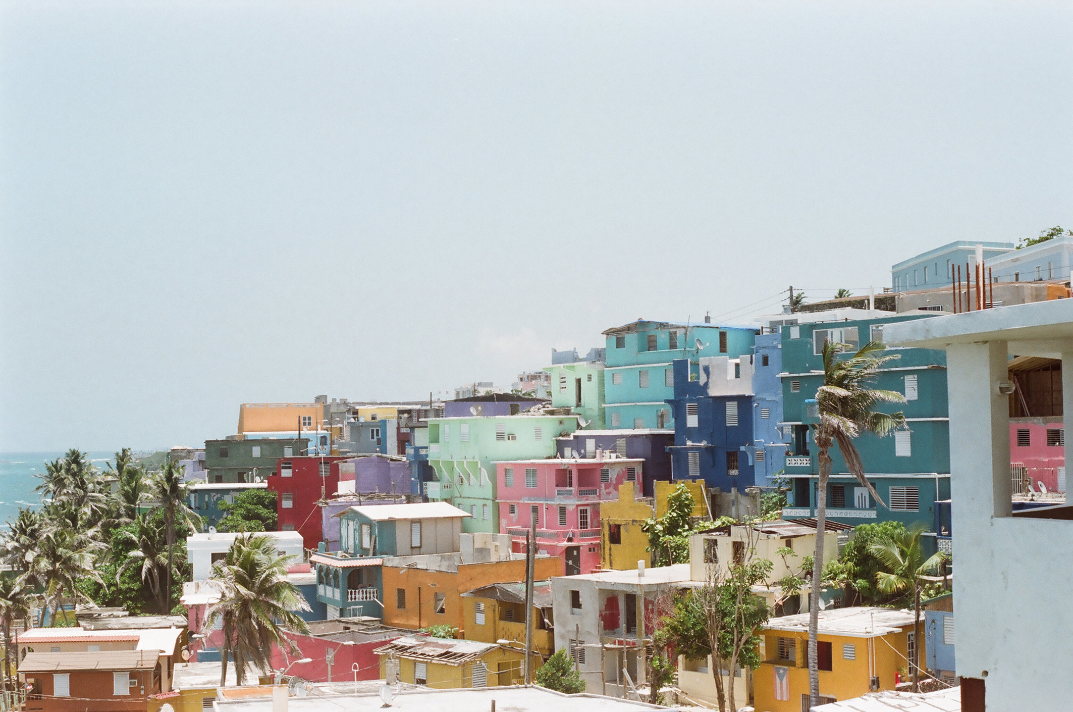 Colorful houses on the coast.
