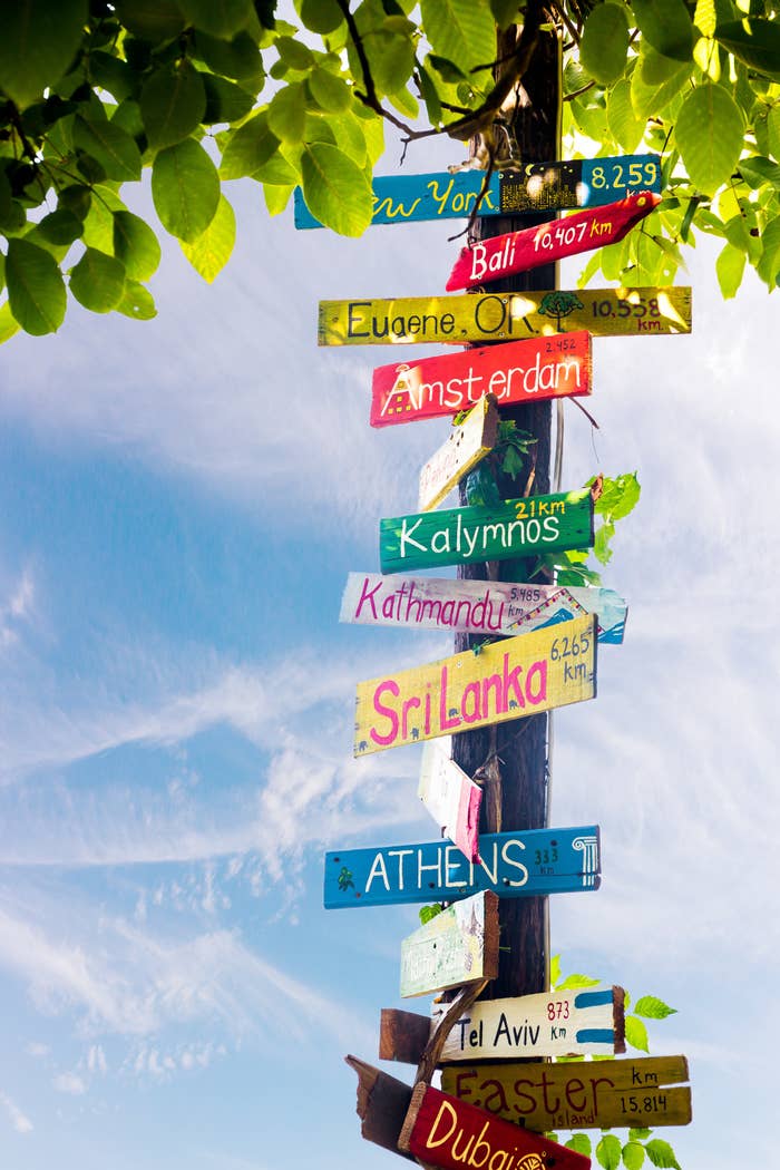 Travel destination signs