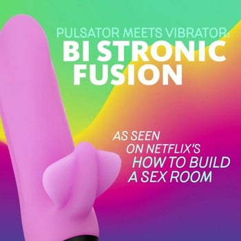 Pink rabbit dildo with call out to Netflix show How To Build A Sex Room