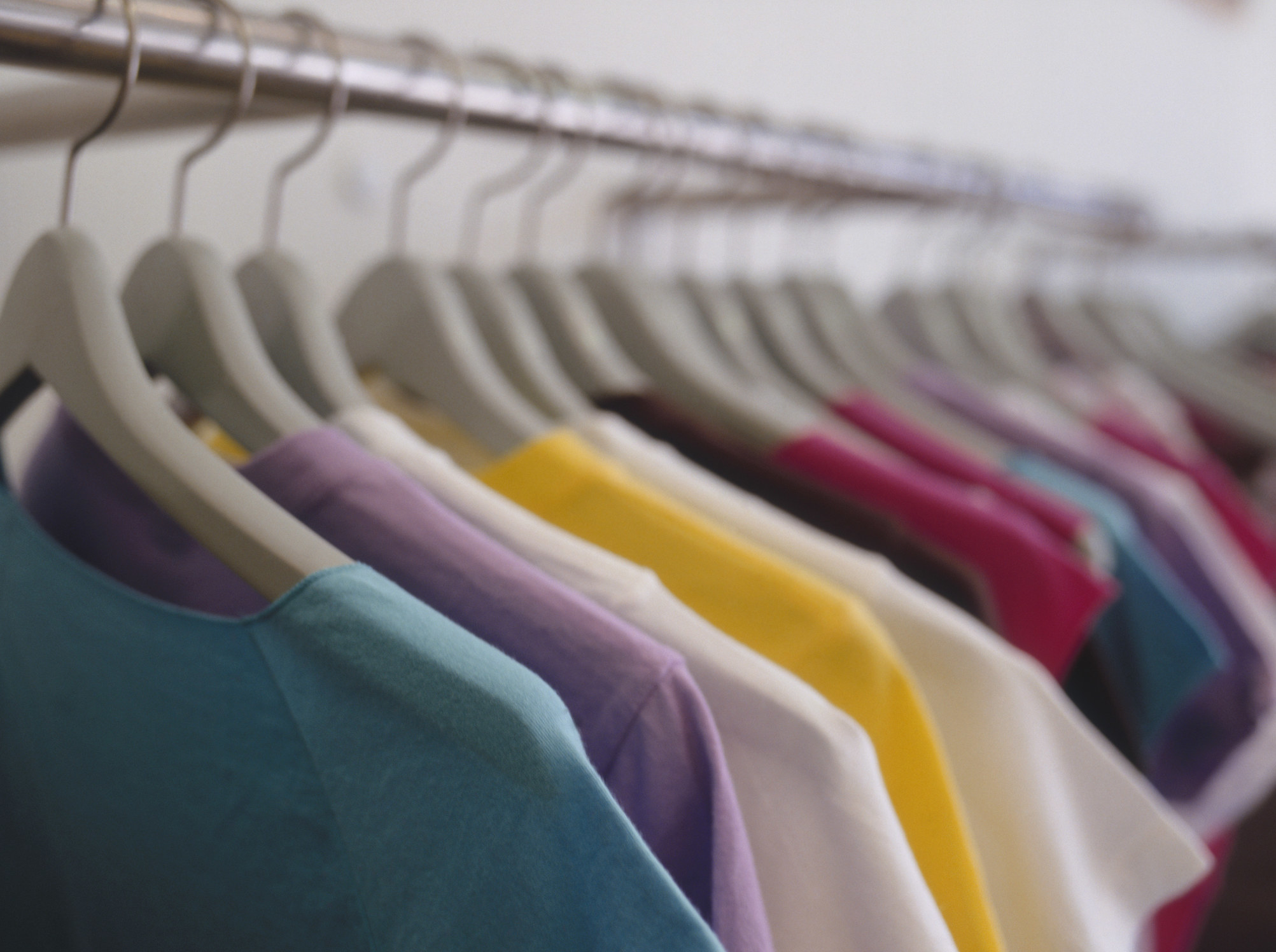 close up of a clothes rack