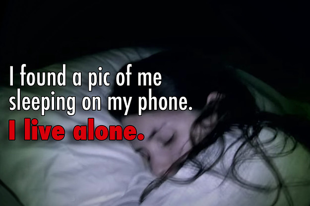 someone filming a girl while she sleeps although she lives alone