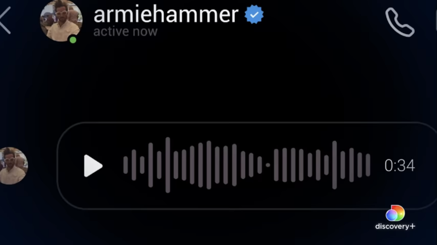 Armie Hammer&#x27;s voice note