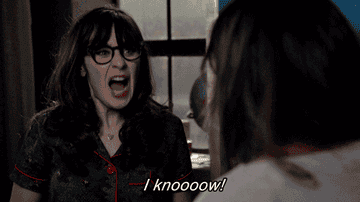 Zooey Deschanel as Jess saying &quot;I know&quot; in &quot;New Girl&quot;