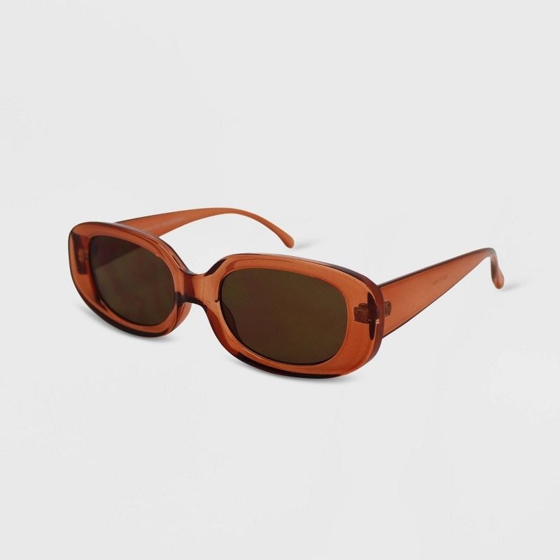 the orange oval sunglasses
