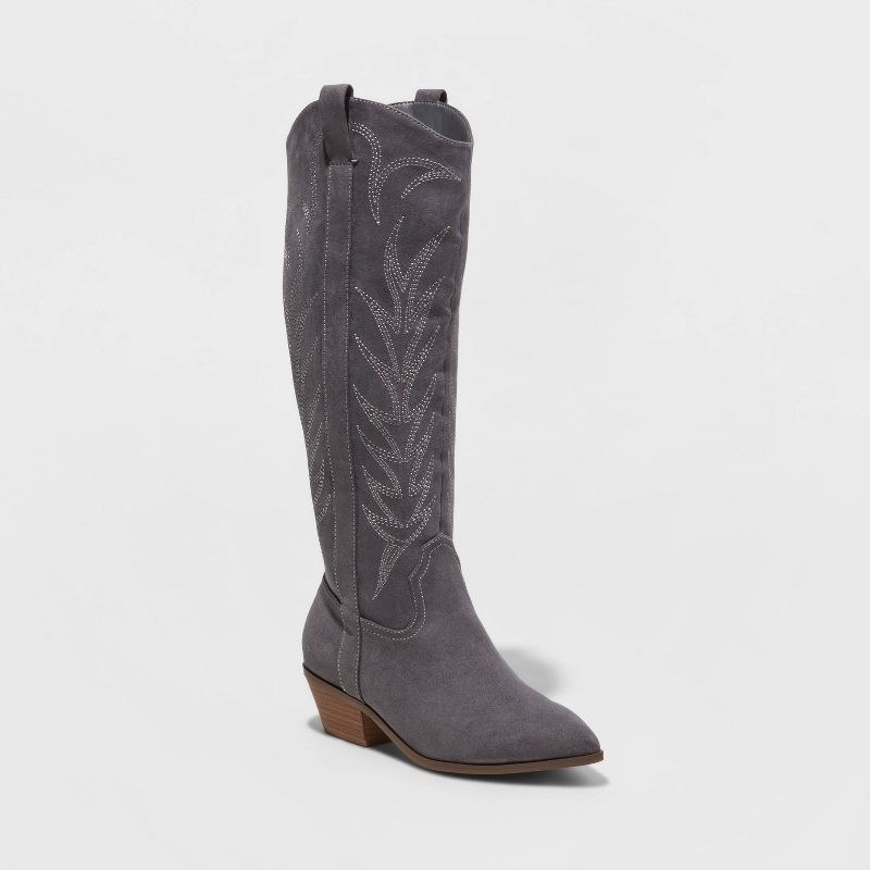 the boots in charcoal gray