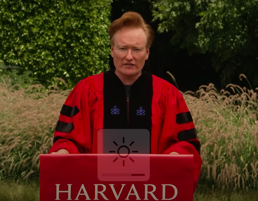 Conan O&#x27;Brien giving a commencement speech