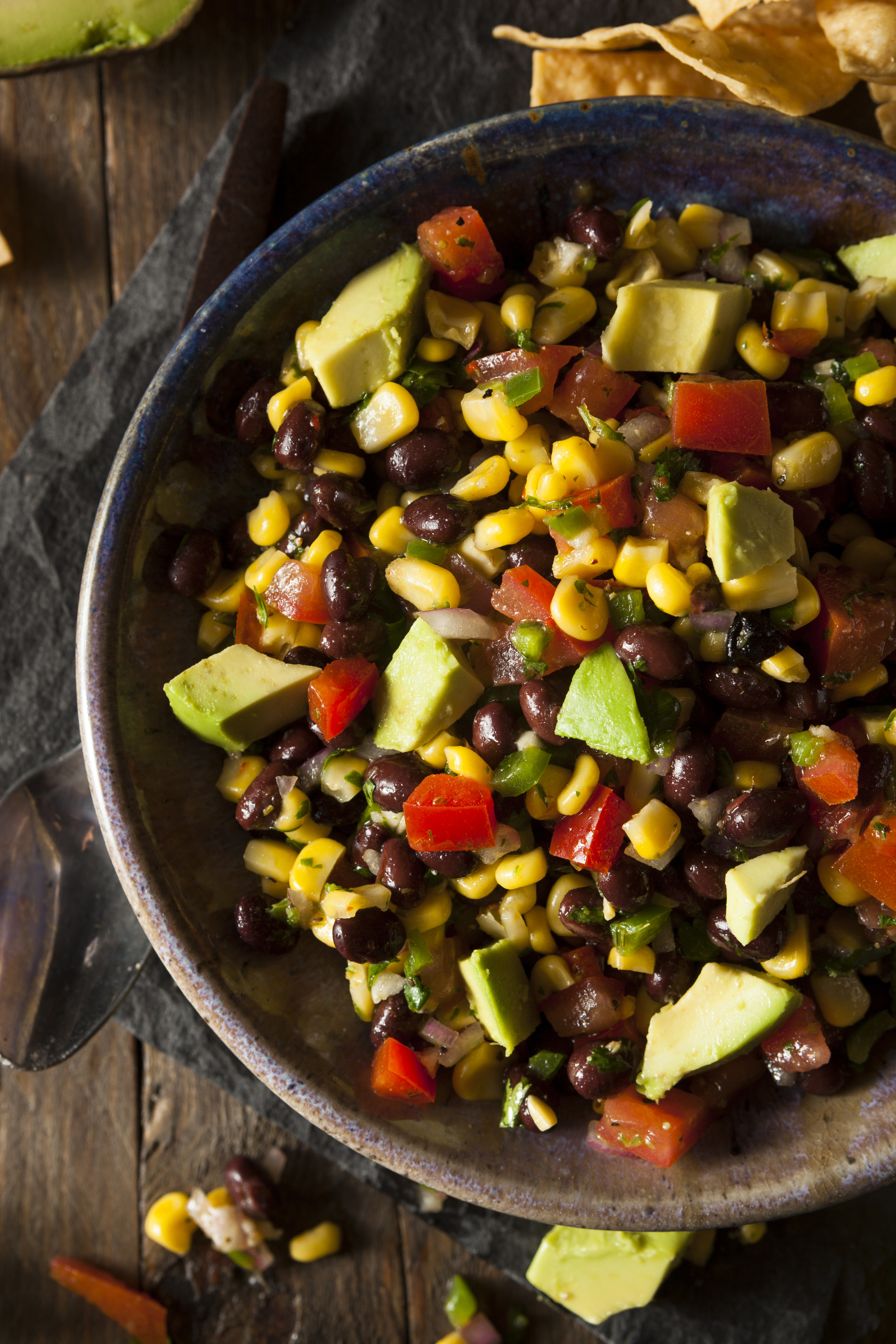 Homemade Texas Caviar Been Dip with Chips