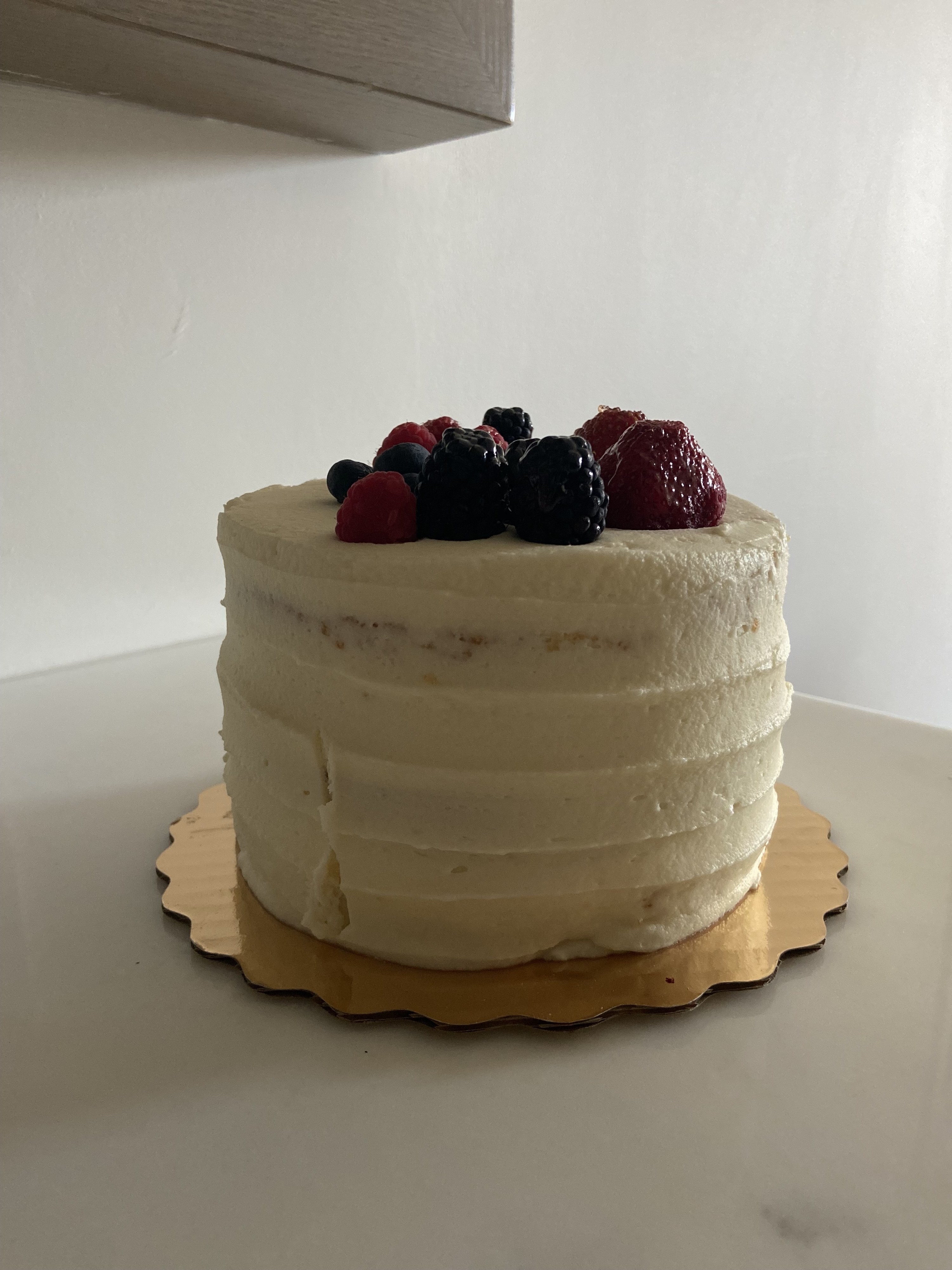 Lemon Layer Cake with Mascarpone Whipped Cream l Beyond Frosting