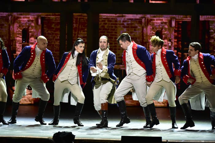 A scene from "Hamilton" with Lin-Manuel as Alexander Hamilton