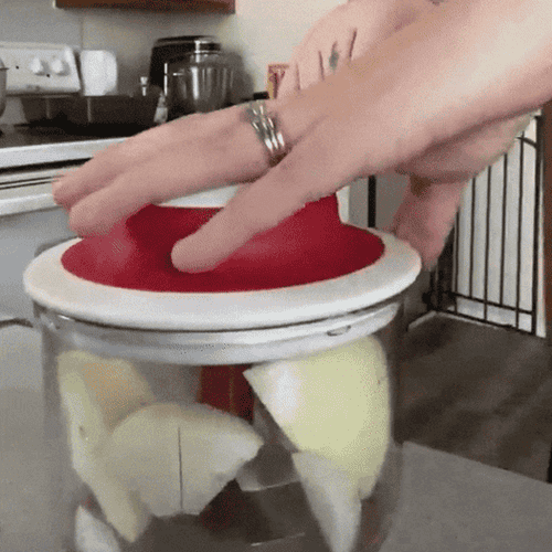 gif of the food chopper in use to slice onions