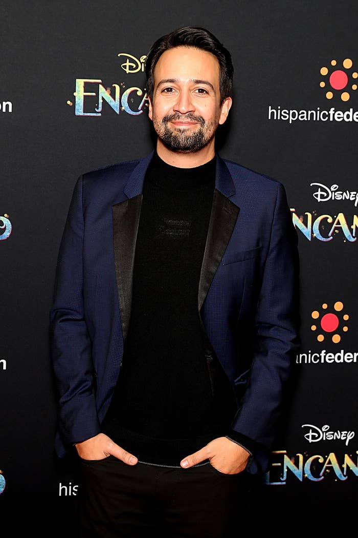 Lin-Manuel smiling on the red carpet