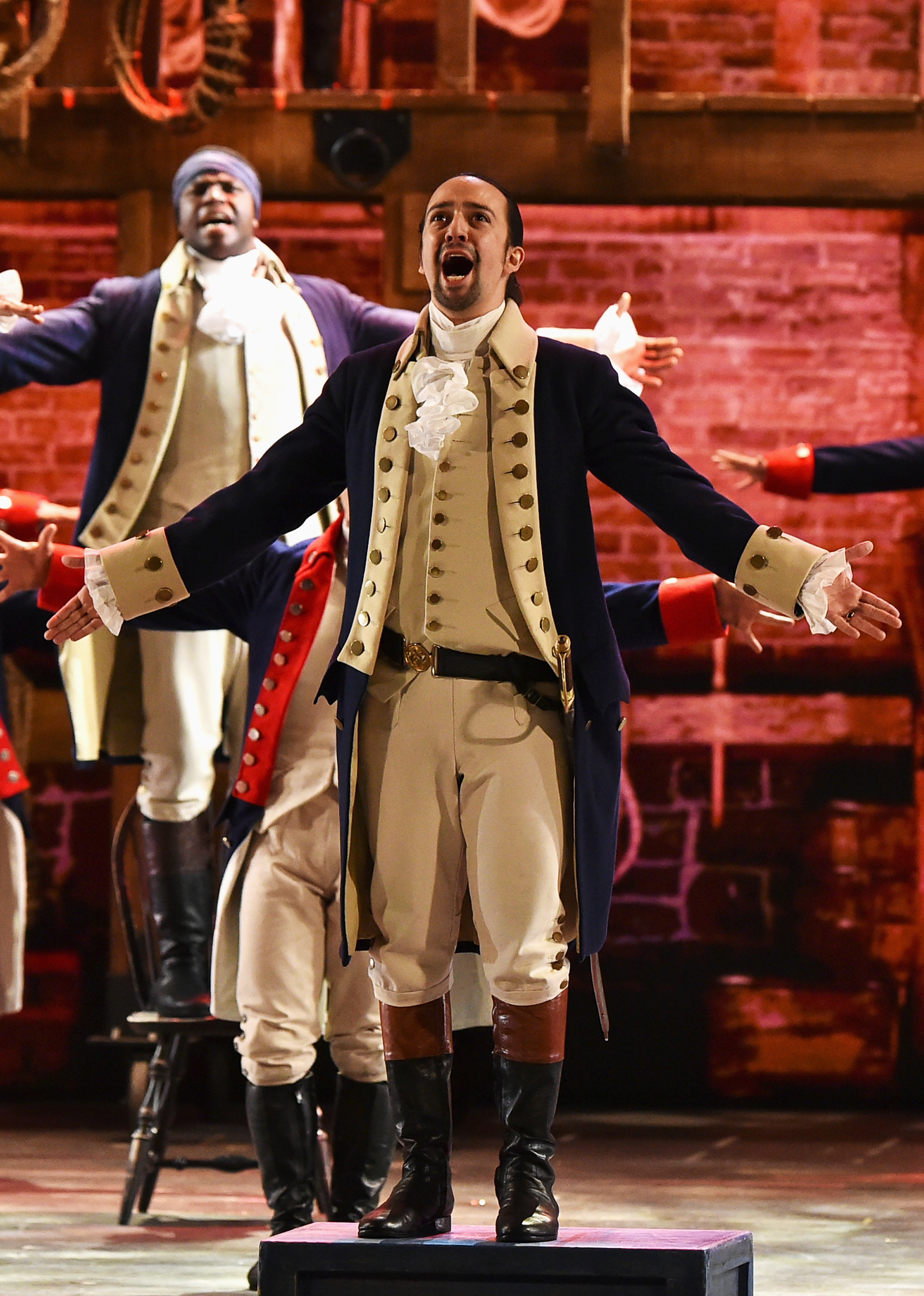 Lin-Manuel performing in &quot;Hamilton&quot;