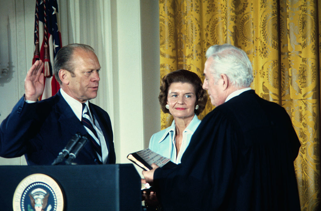 Gerald Ford taking the oath of office