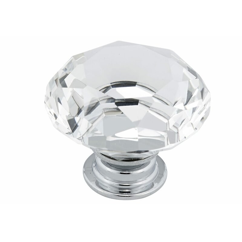 Crystal knob with silver hardware