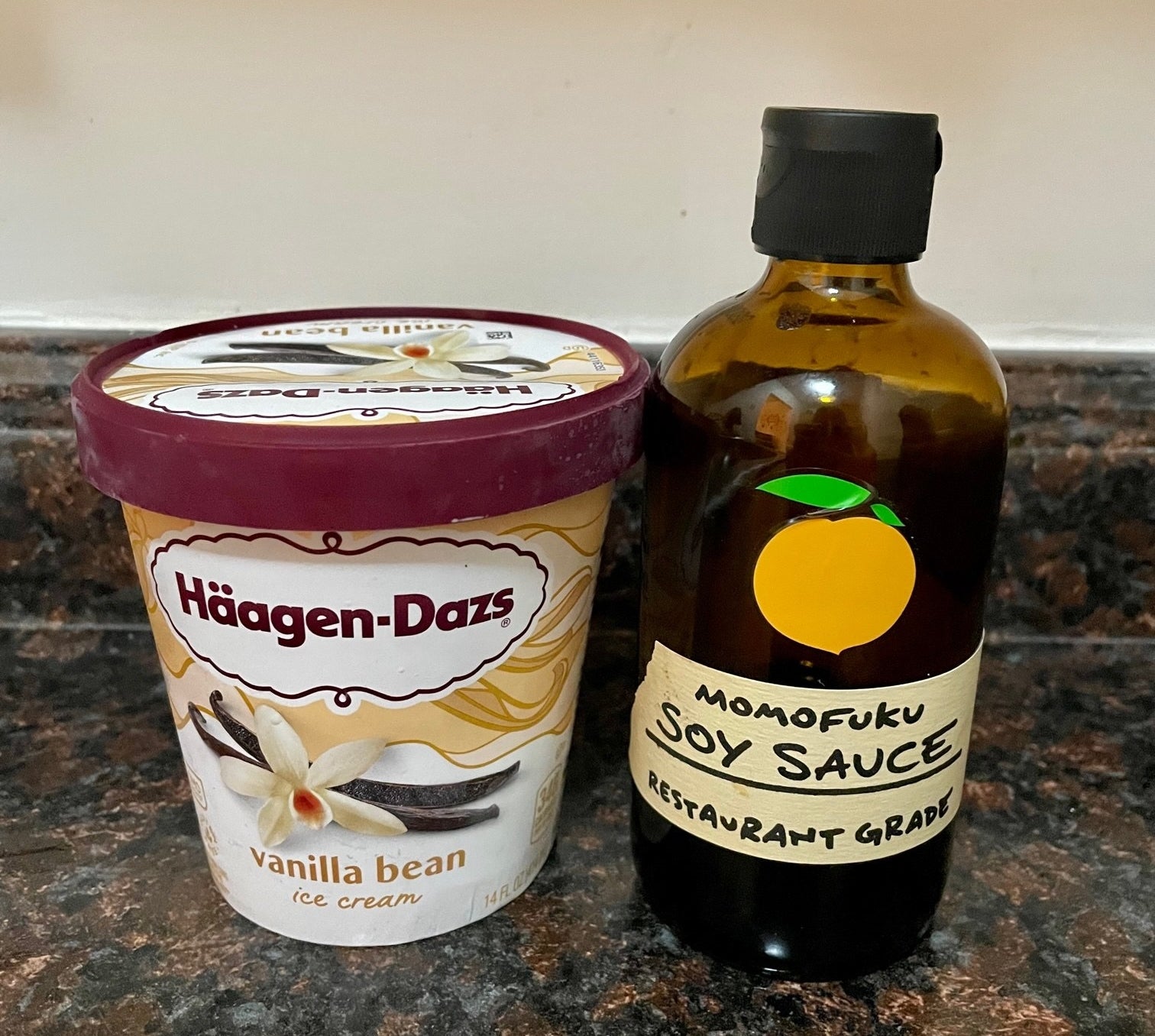 Ice cream and soy sauce