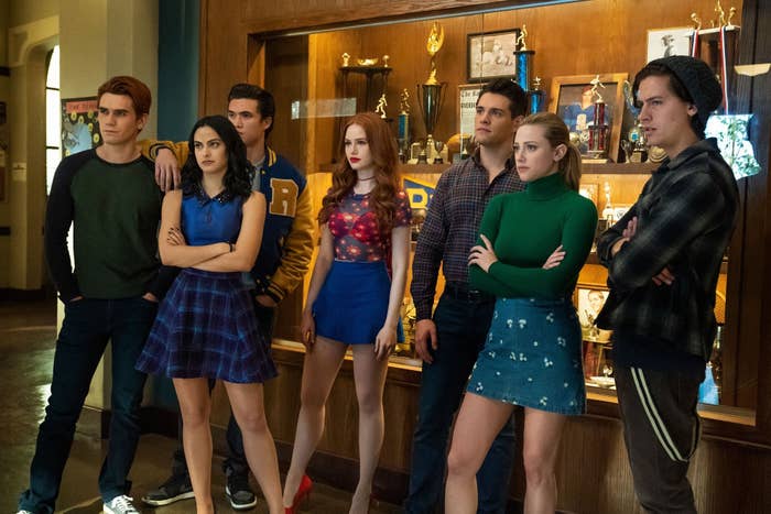 cast of Riverdale in a high school