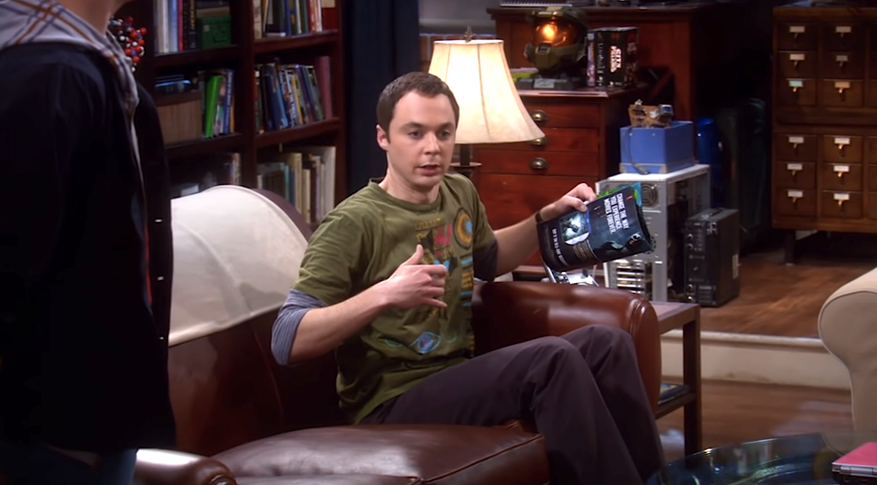 Sheldon sitting on a couch