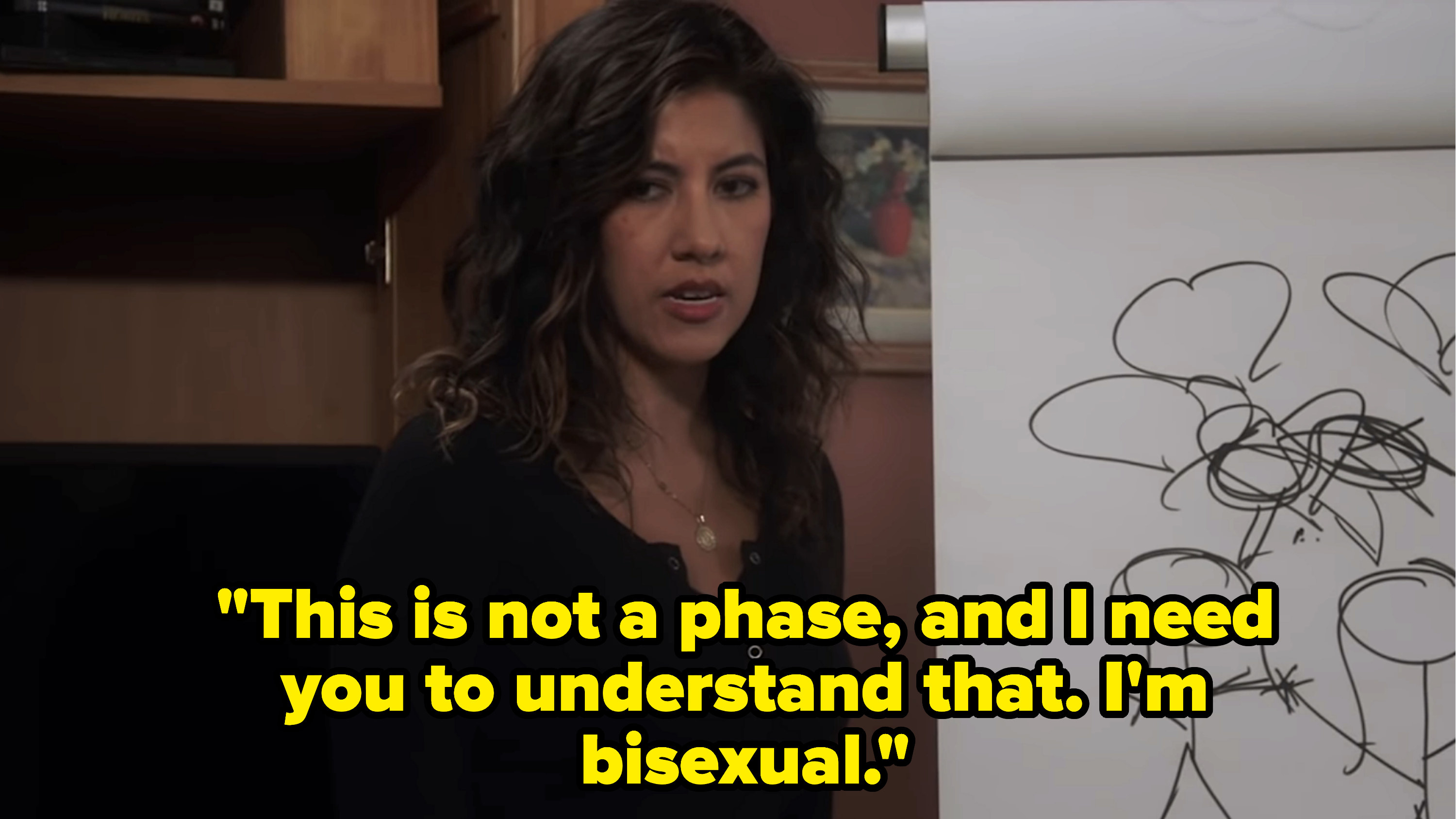 Rosa saying, &quot;This is not a phase, and I need you to understand that; I&#x27;m bisexual&quot;
