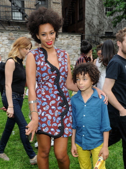 Solange with her son