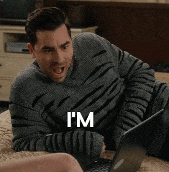 GIF of David from &quot;Schitts Creek&quot; saying &quot;I&#x27;m obsessed with this&quot;