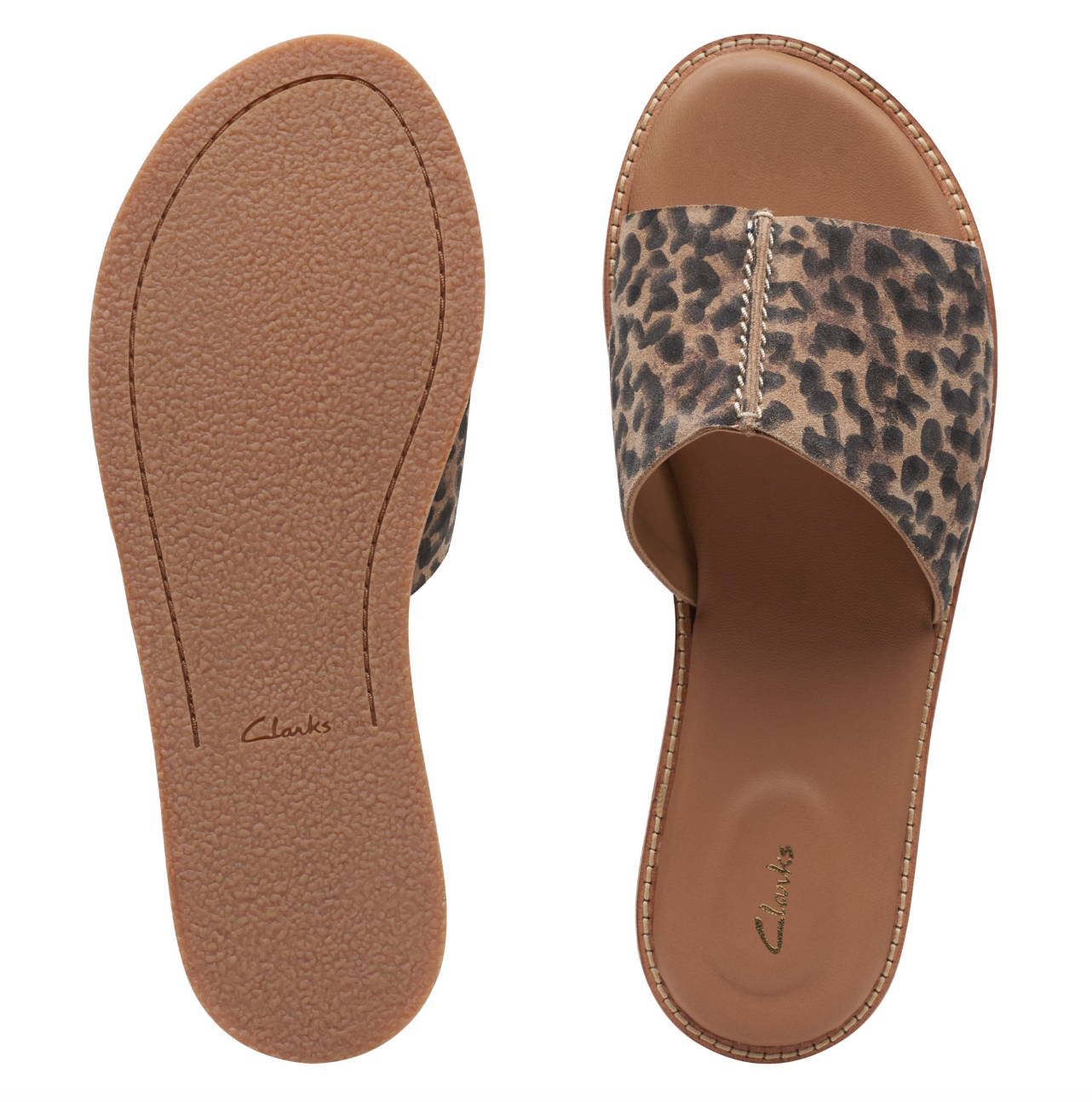 mule sandals in leopard print