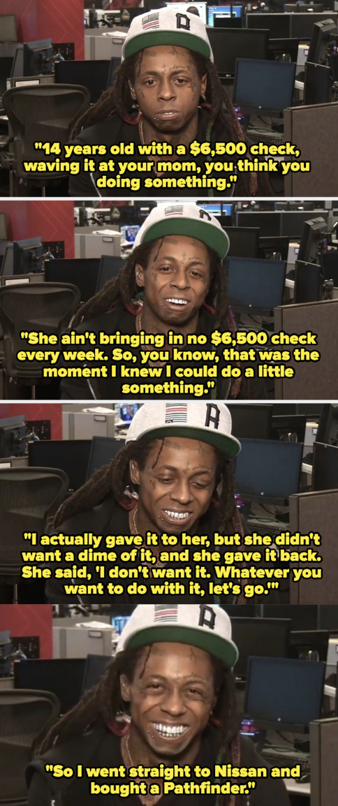 lil wayne in an interview saying he bought a nissan
