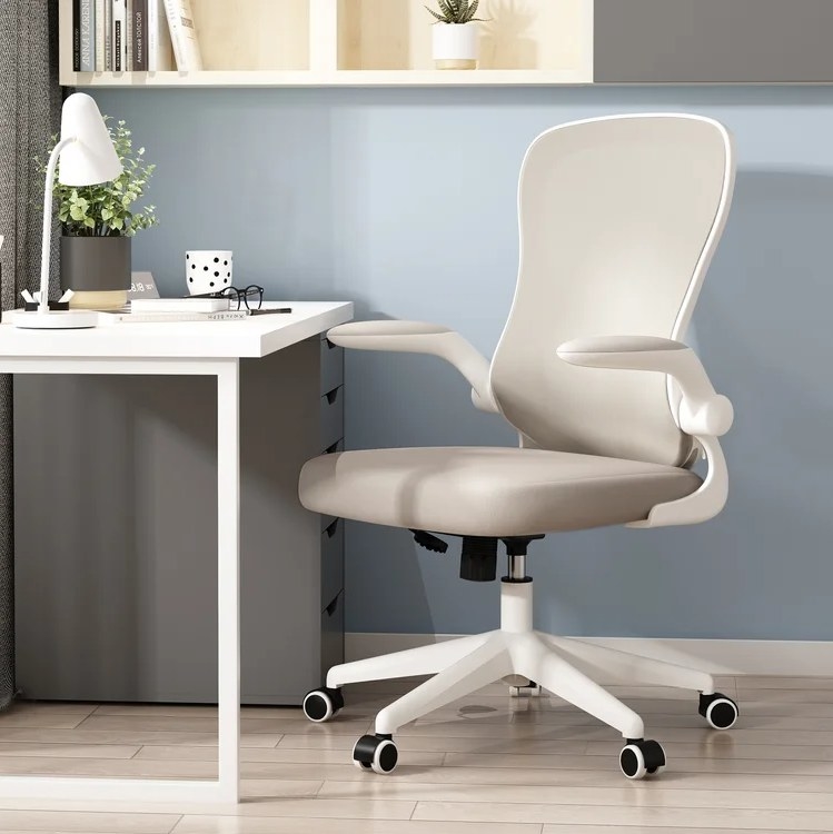 The white ergonomic desk chair