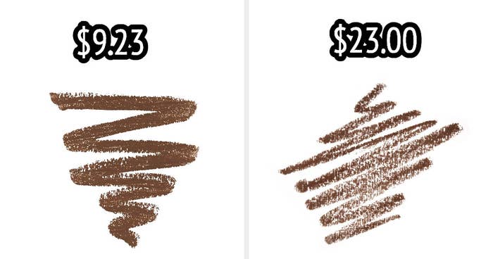 On the left, NYX Micro Brow Pencil, and on the right, Anastasia Beverly Hills Brow Wiz