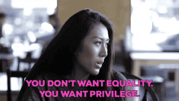 Olivia Thai says, &quot;You don&#x27;t want equality. You want privilege.&quot;