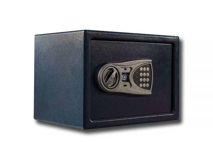A generic picture of a safe with an electronic combination lock