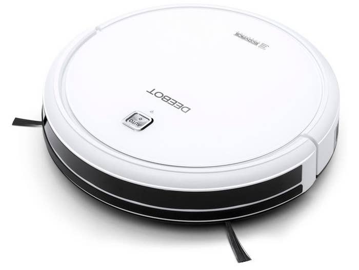a white robot vacuum