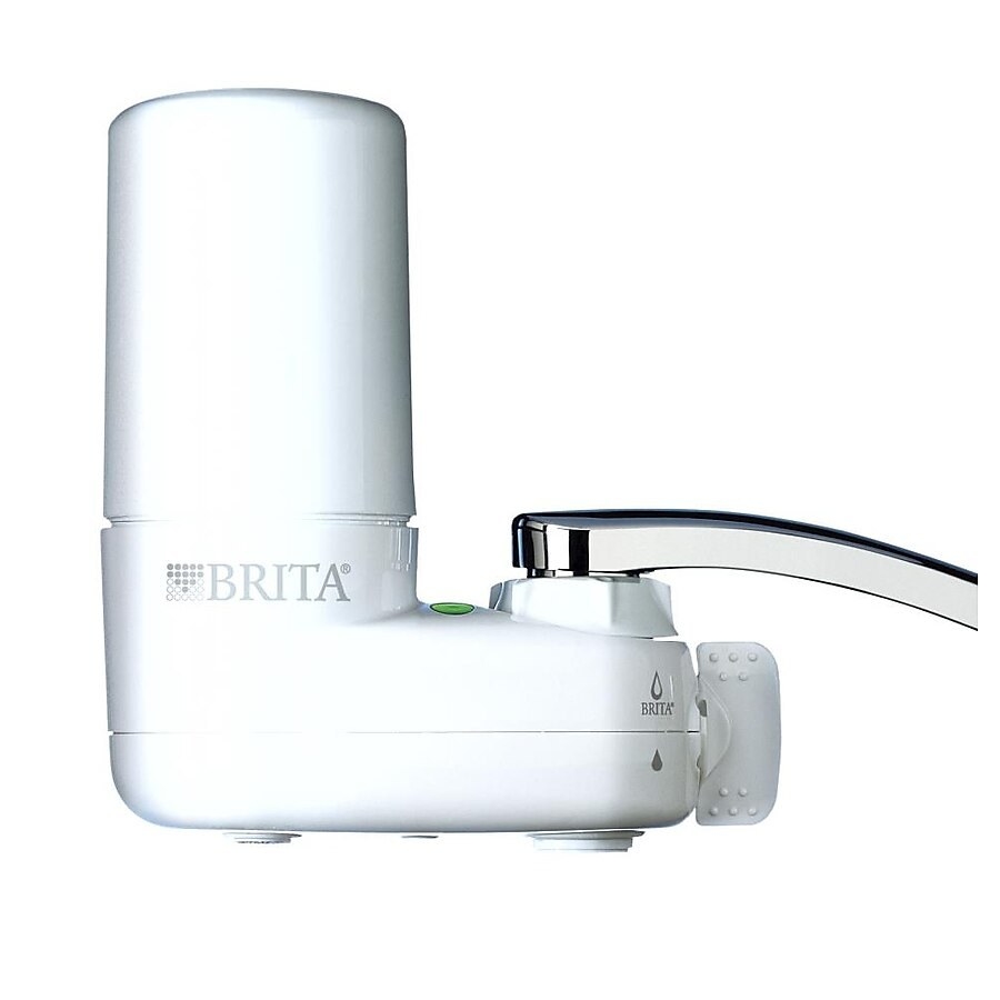 the Brita filter attached to a faucet