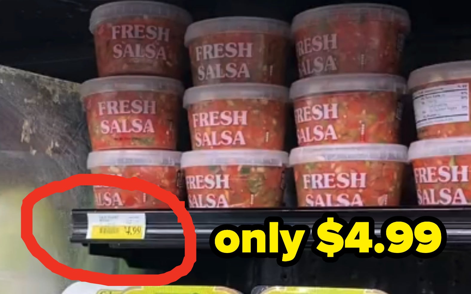 price tag circled by Fresh Salsa