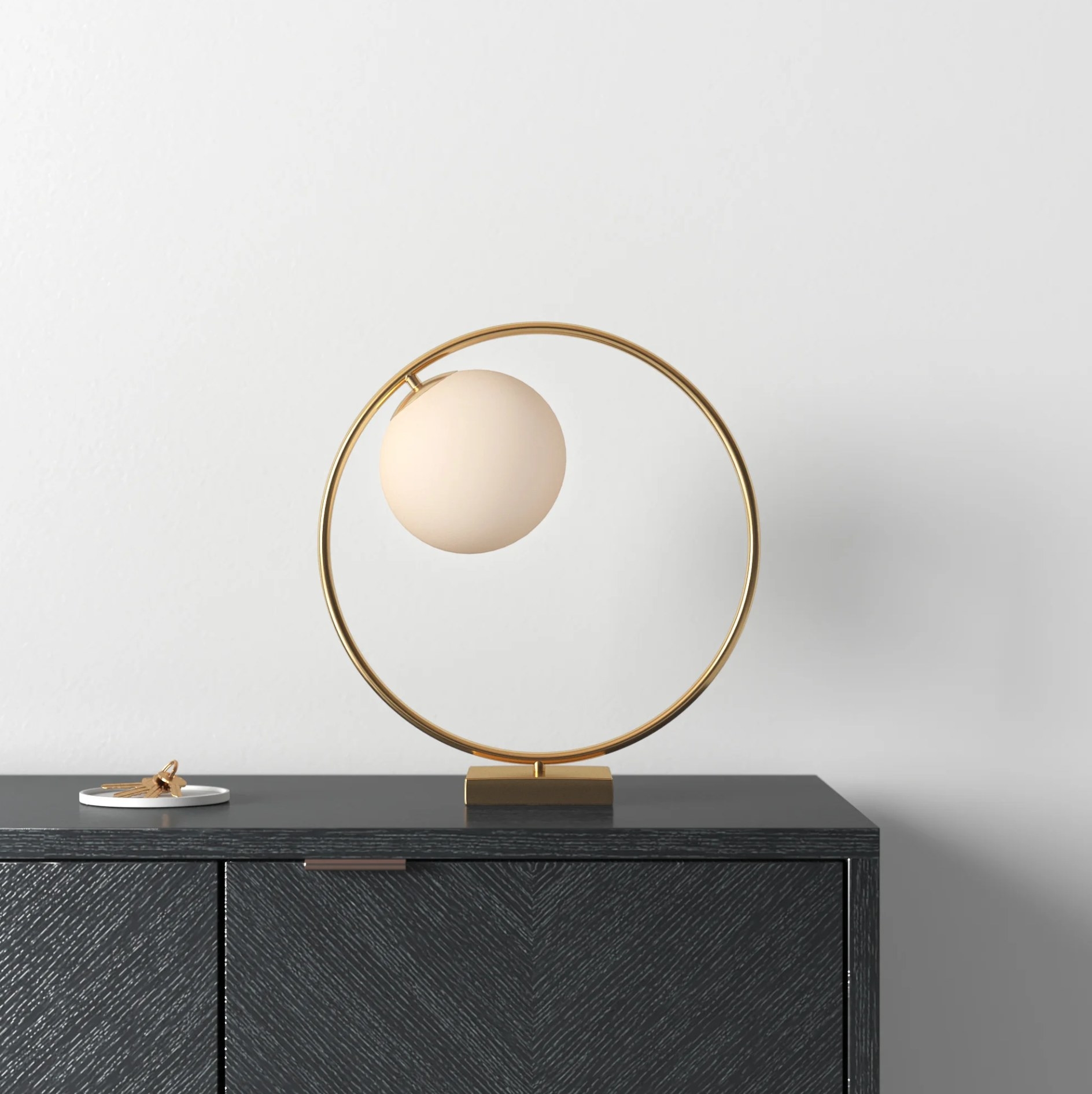 image of round modern table lamp