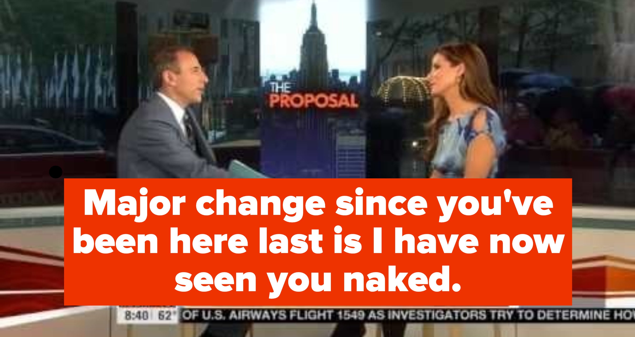 Matt Lauer interviewing Sandra Bullock